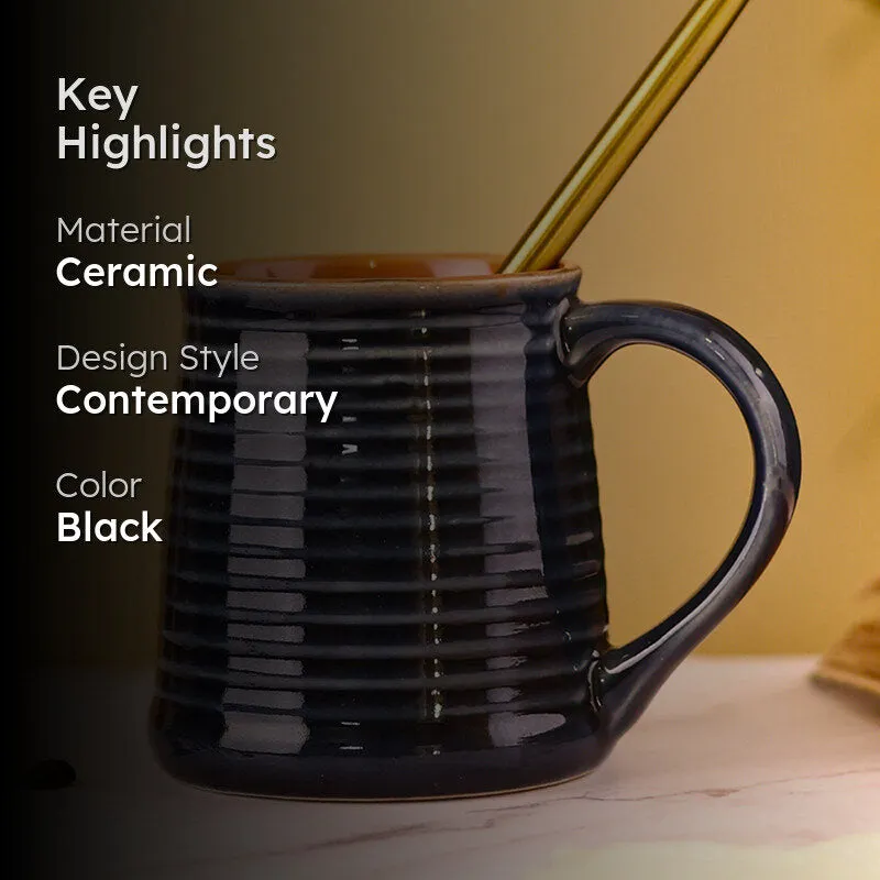 Alvira Ceramic Coffee Mug (250 mL) - Black media 2