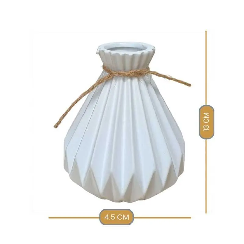 Playful Ceramic Vase - White media 6