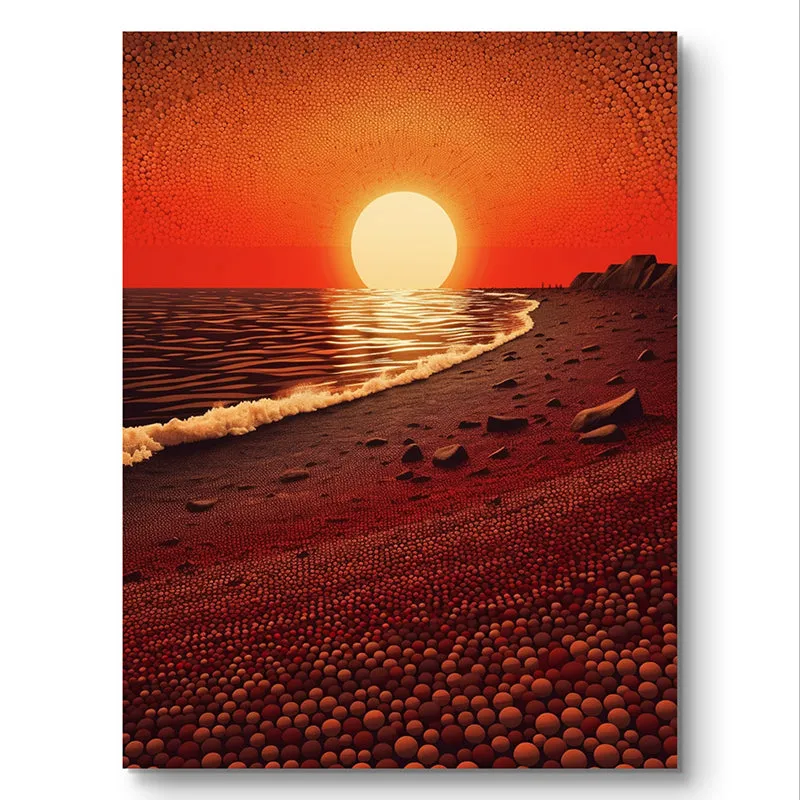 Sunset Waves Wall Painting media 3
