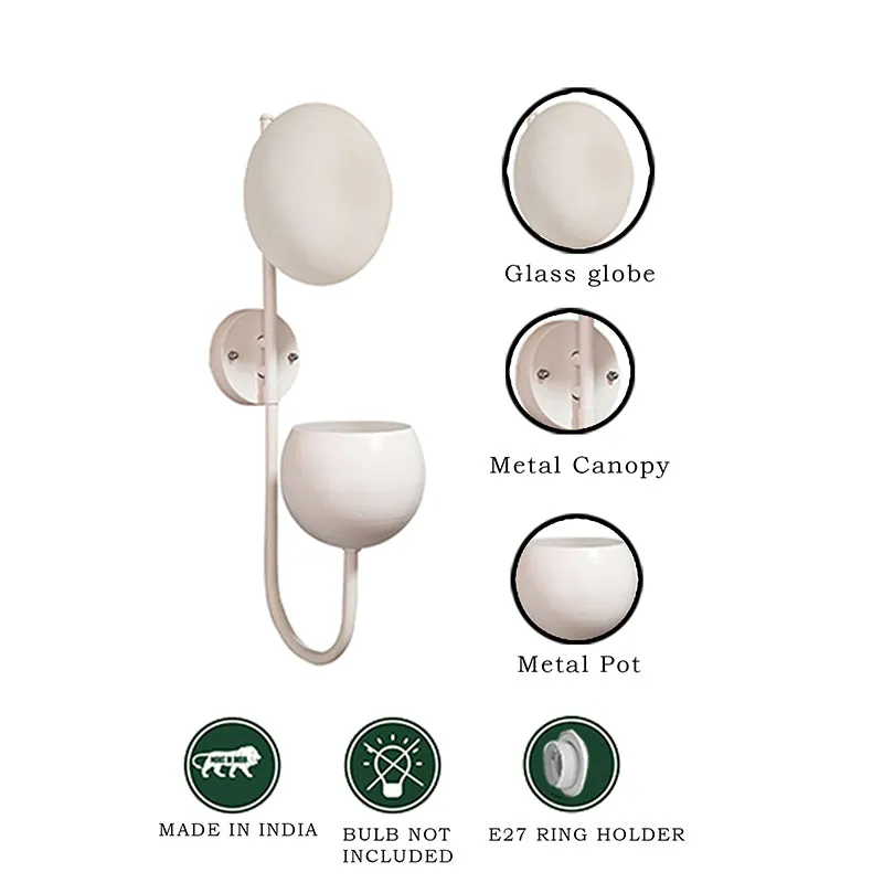 Folium Glass & Metal Wall Lamp - White media 4