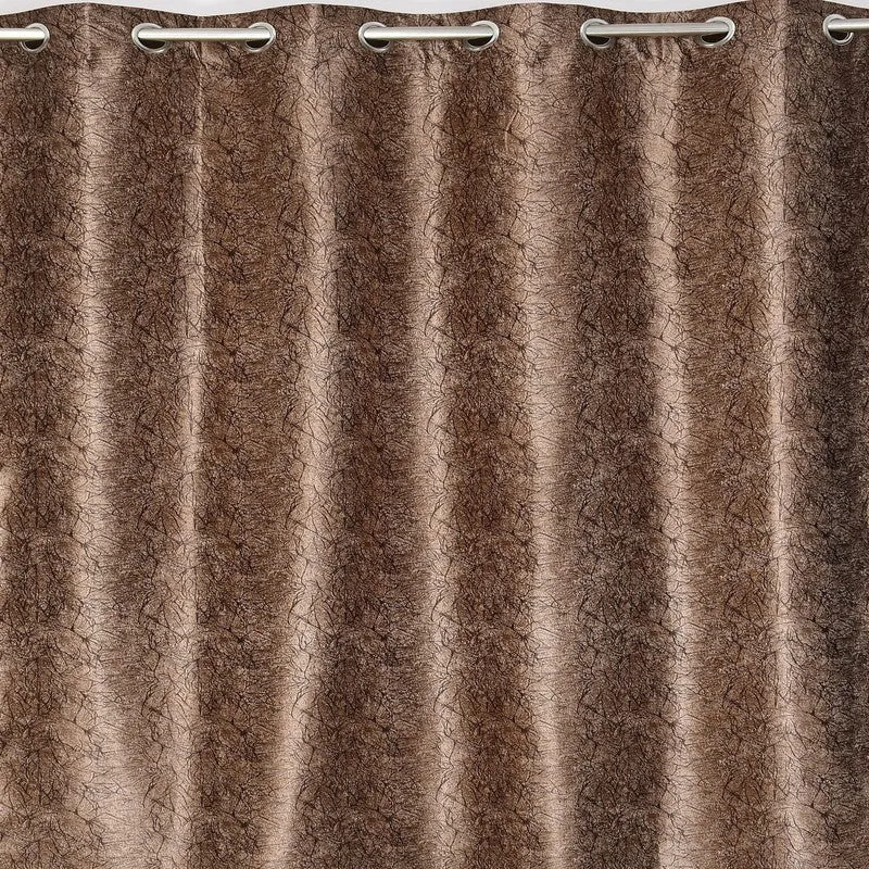 SoftFall Printed Curtains (Coffee) - Set Of Two media 4