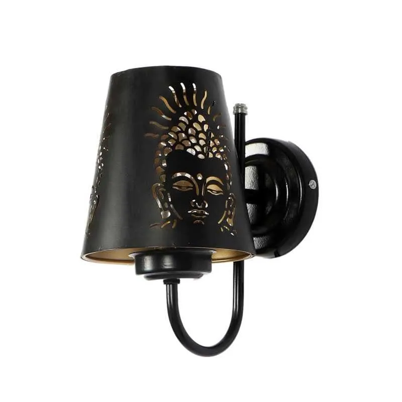 Moksh Etched Metal Black Wall Lamp media 5