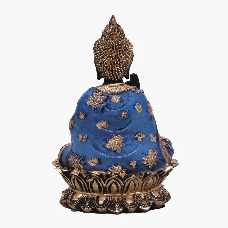Solace Buddha Polyresin Idol (15 inches) - Blue media 5