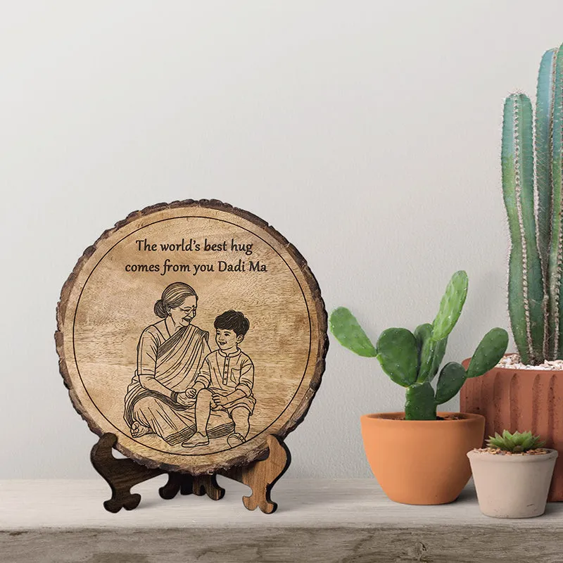 Grandma's Hug Wood Showpiece - Round media 1