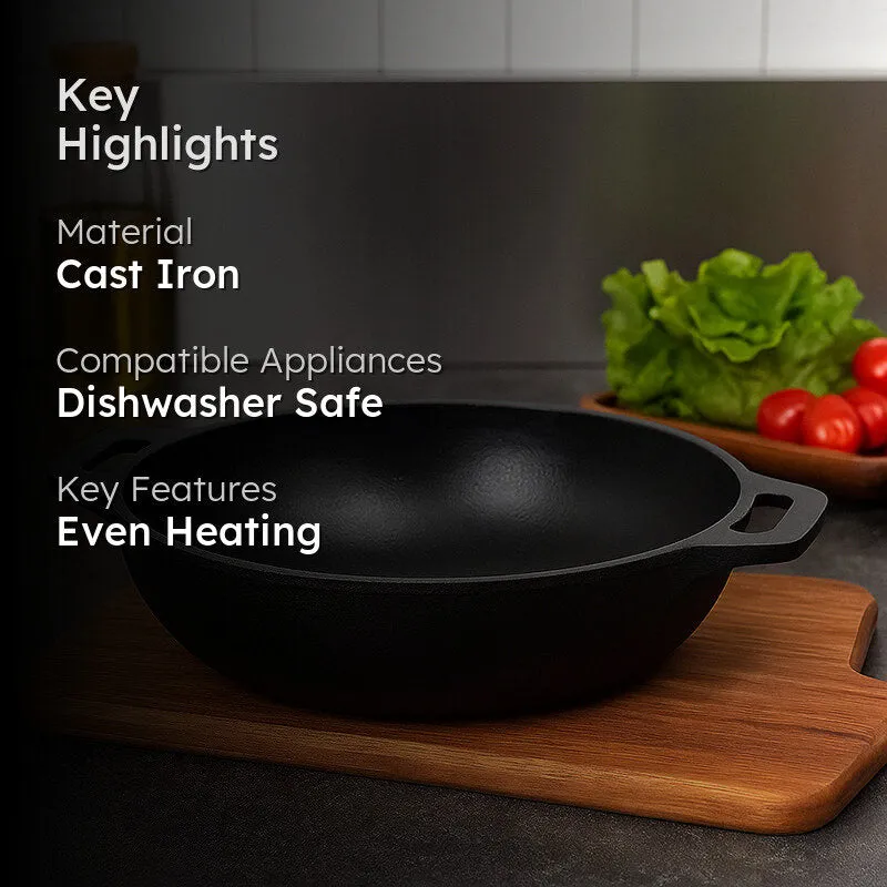 Sequoia Seasoned Cast Iron Kadhai - 1000 mL media 2