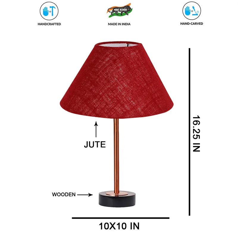 Sienna II Rodin Wooden Table Lamp - Maroon,Copper,Black media 7