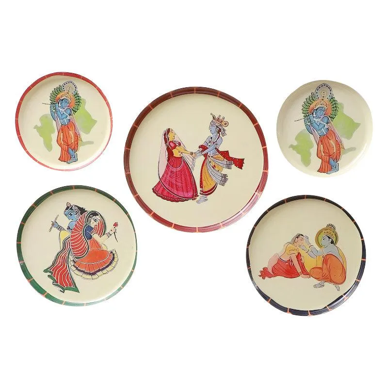Radhey Krishna Iron Wall Plate - Set Of Five media 4