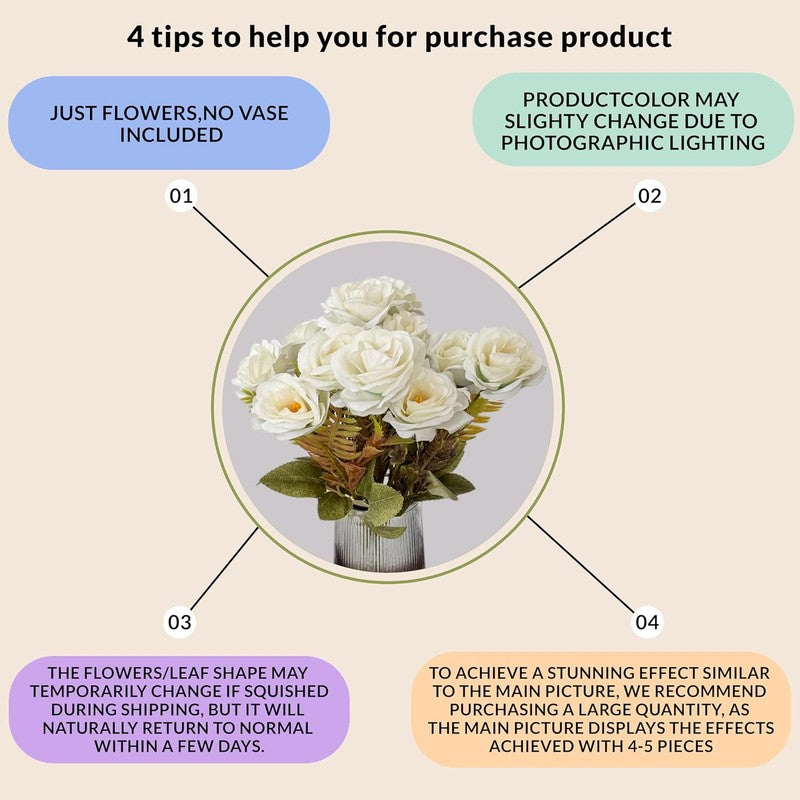 Rose-Zee Artificial Flower - White media 3