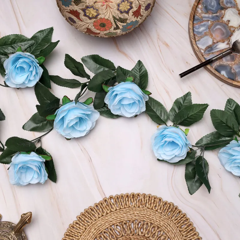 Fiora Artificial Rose Creeper (Blue)  Set of Two media 1