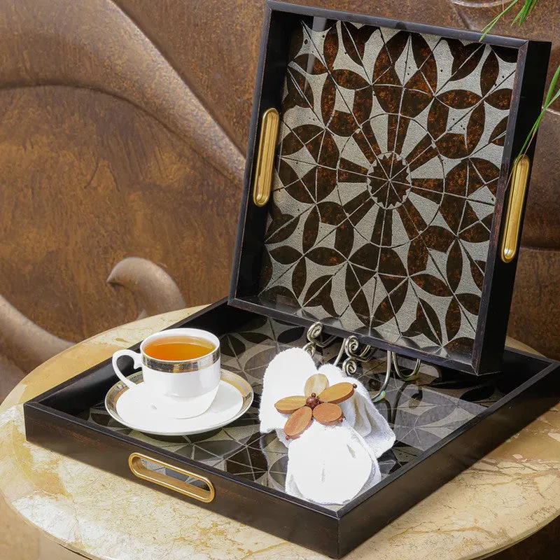 Heritage Carry (Wood,Glass) Serving Tray - Set of Two media 3