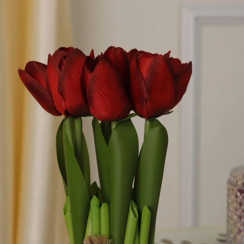 Realistic Artificial Tulip Bunch - Red media 3