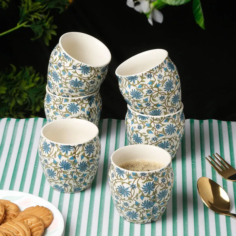 Amber Handcrafted Ceramic Kulhad (220 mL) - Set Of Six media 1