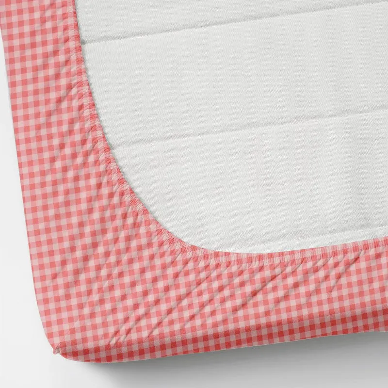 Checkered Dreams Fitted Micro Fiber Bedsheet (Pink) - 150 GSM media 8