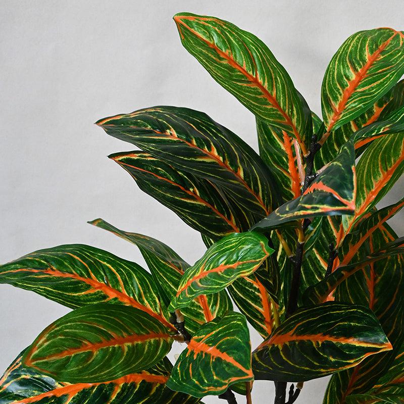 Faux Everlasting Aglaonema Plant With Black Plastic Pot - 74 cm (2.4 ft) media 4
