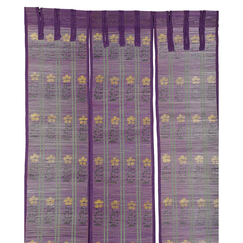 Forest Flow Three Panel Bamboo Curtain - Purple media 4