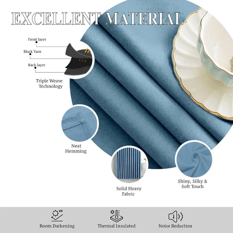 Imora Double Pinch Pleat Medium Width Curtain - Sky Blue media 8
