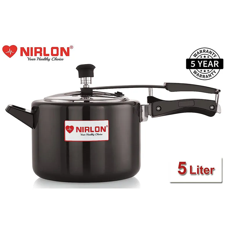 Nirlon Hard Anodized Pressure Cooker - 5000 mL/ 9 Inches media 1