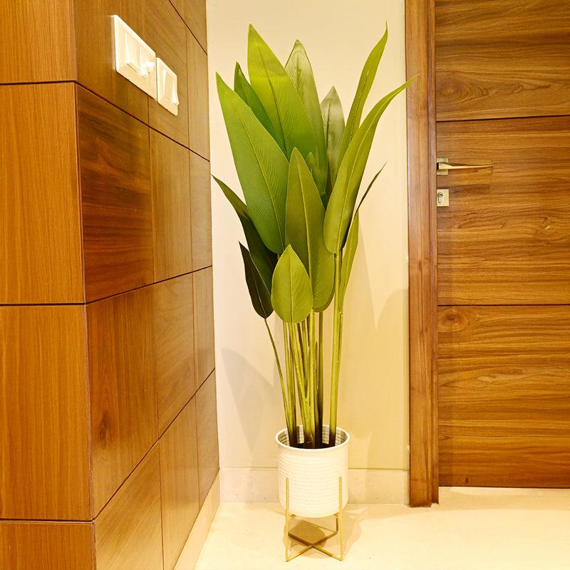 Strelixa Artificial Bird Of Paradise Plant With Basic Black Plastic Pot - 119 cm (4 ft) media 6