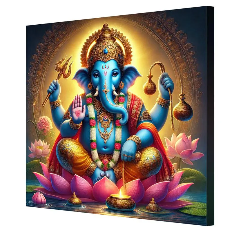 Raja Ganesha Wall Painting media 6