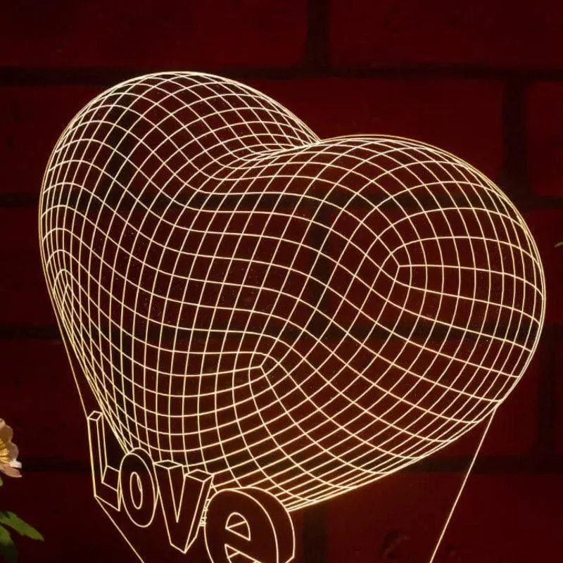 Valentine Love LED Acrylic Table Lamp - Transparent media 3