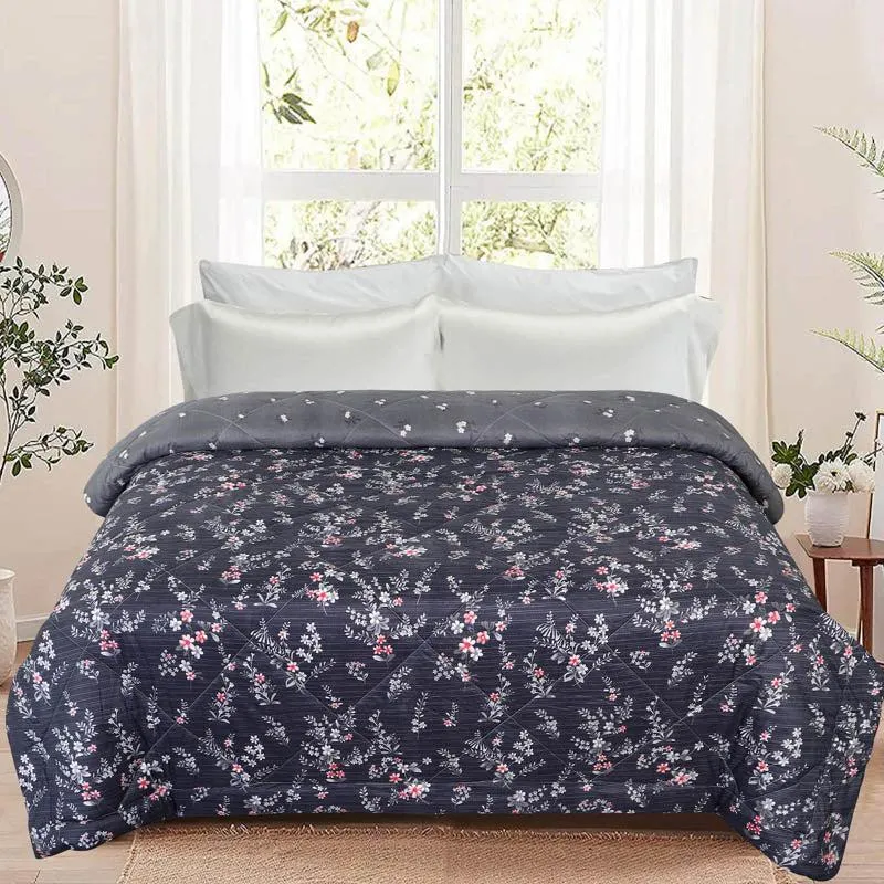 Adora Floral Cotton Reversible Comforter - 220 GSM media 1