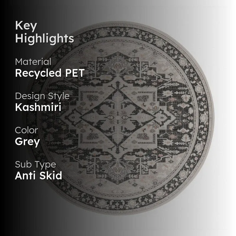 Antique Dreams Medallion Round Recycled PET Rug media 2