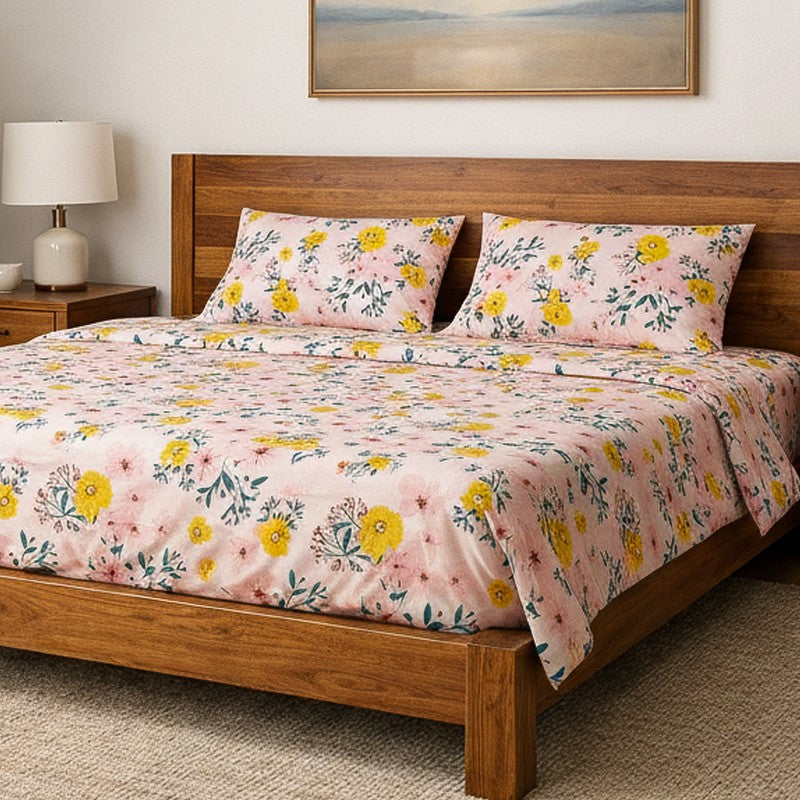 Floral Fantasy Microfiber Bedsheet - 130 GSM media 3
