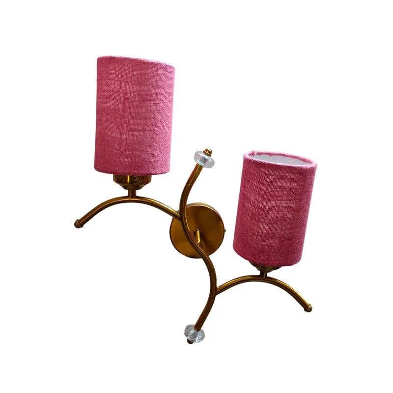 LumiBranch Dual Jute Wall Lamp - Pink media 4