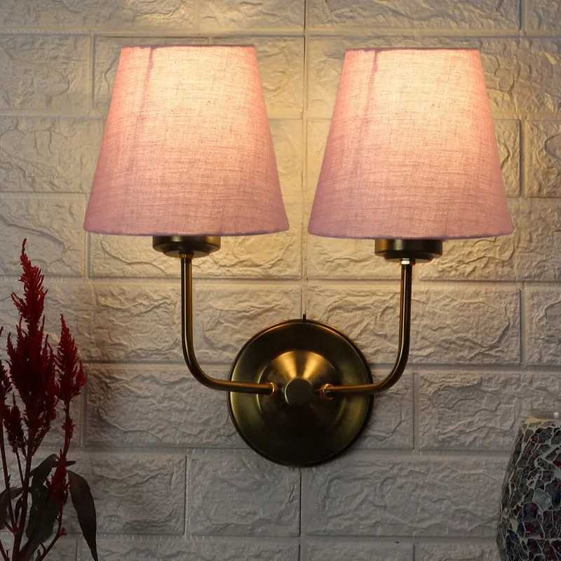 Lumoire Duo Cone Metal Wall Lamp - Gold,Grey media 1