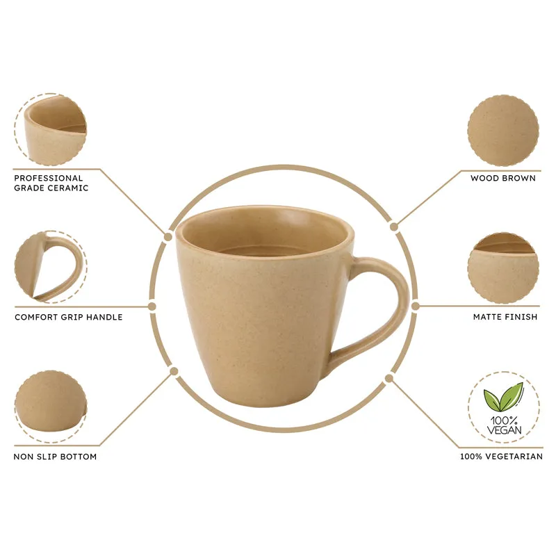 Tassa Ceramic Coffee Mug (350 mL Each) - Set of Six media 6