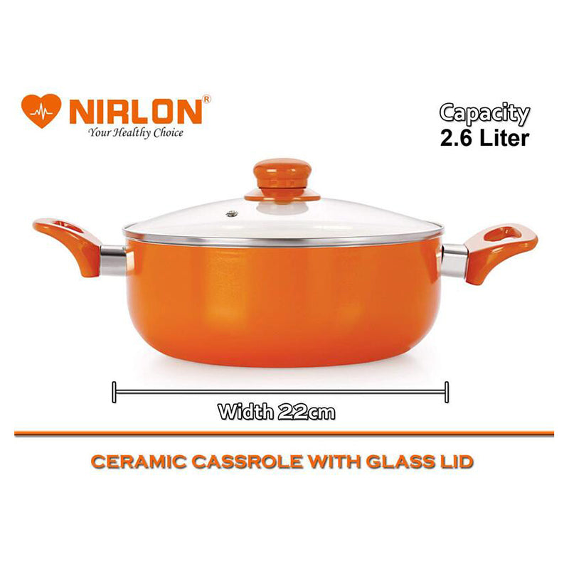 Nirlon Ceramic Coating Non Stick Cooking Pot With Lid - 2600 ML media 4