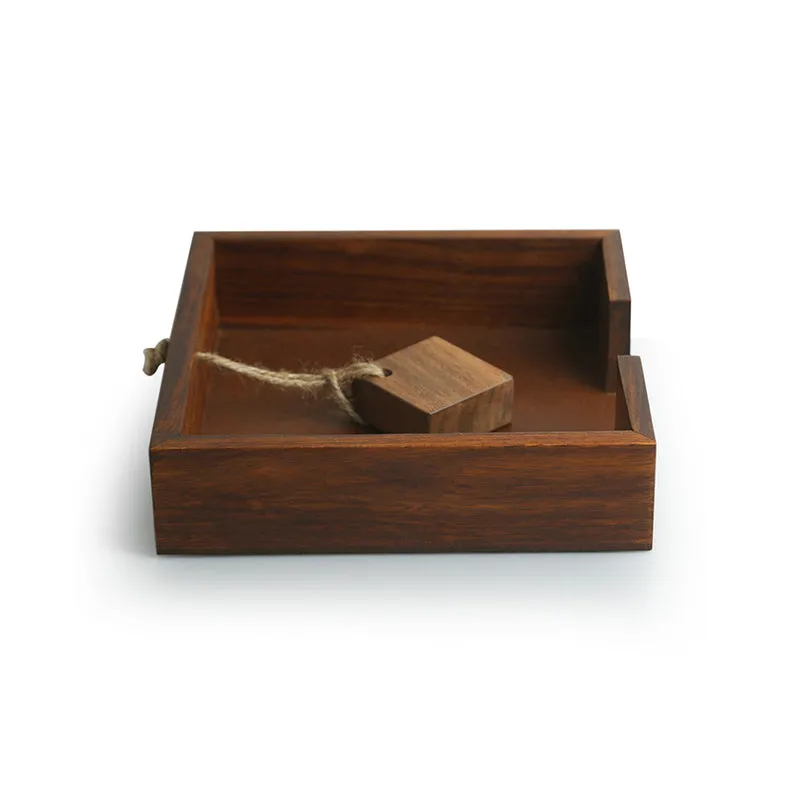 Iza Sheesham Wood Tissue Holder media 4