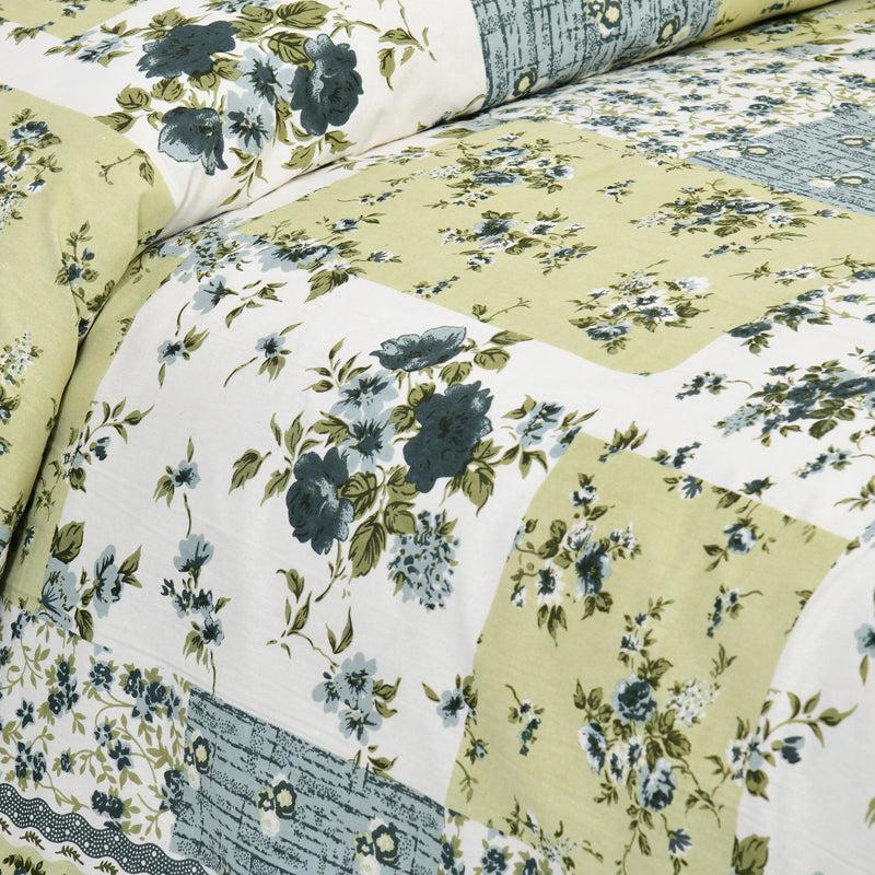 Buola Floral Cotton Bedsheet (Blue,Yellow) - 160 TC media 4