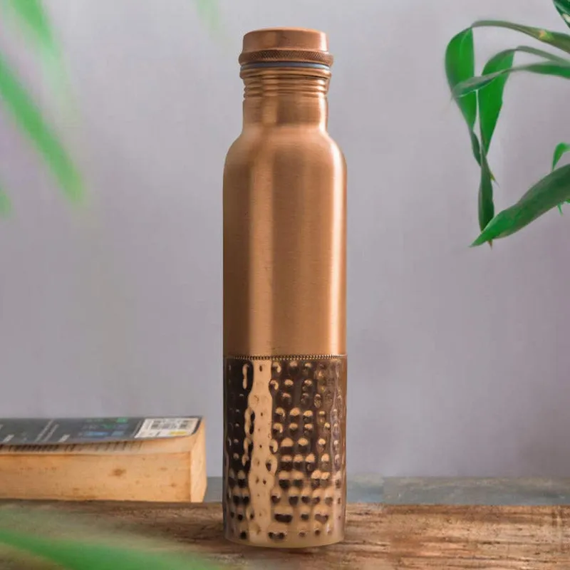 Jiva Hammered Copper Water Bottle - 1000 mL media 1