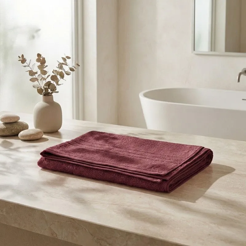 Monte Carlo Clean Wrap Pure Cotton Bath Towel - Wine media 1