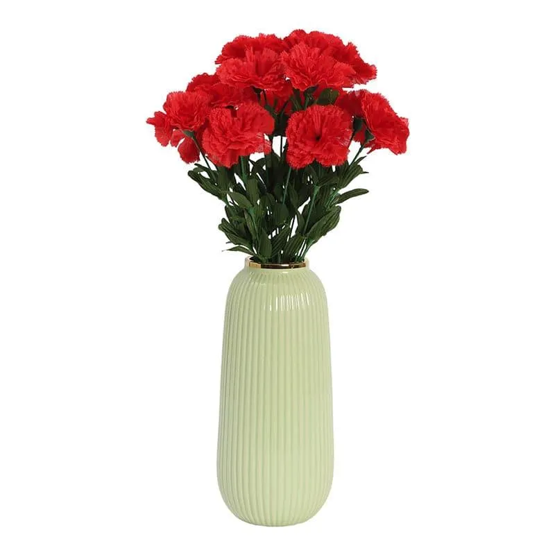 Faux Carnation Bunch (Red) - Set Of Two media 3