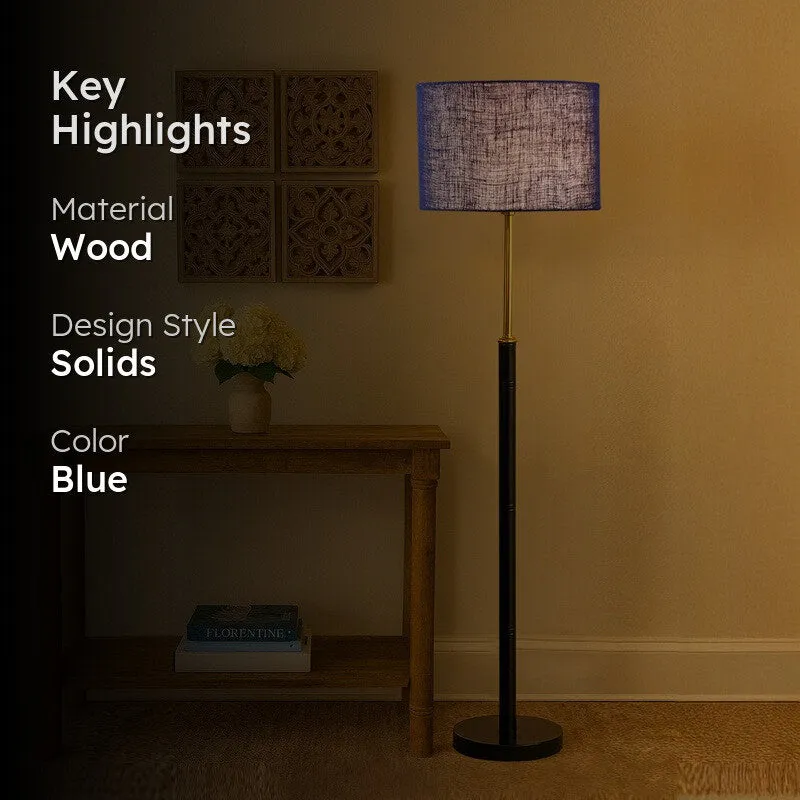 Horizon Curve Wooden Floor Lamp - Blue media 2