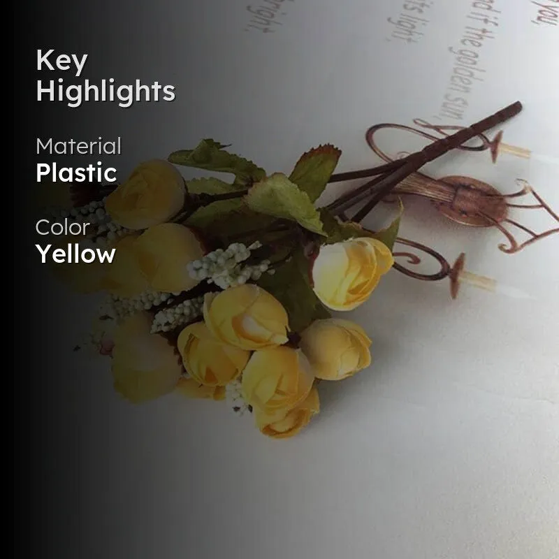 Faux Rose Floral Stick - Amber media 2