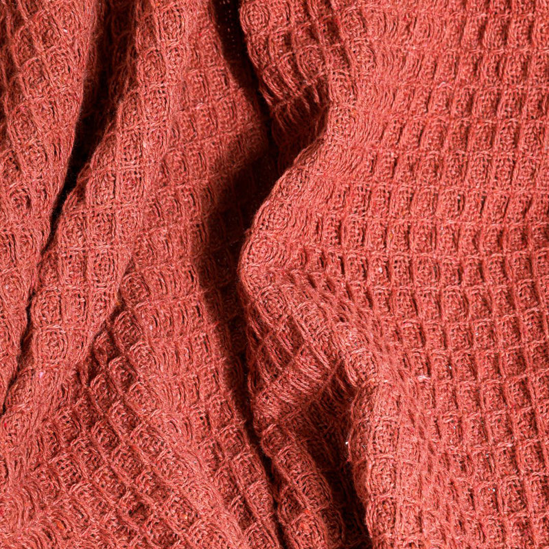 Toffee Mesh Cotton Throw with Tassels - Rust media 7