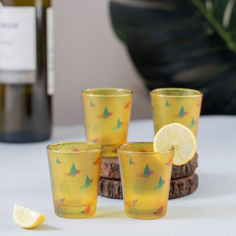 Chidiya Frosted Shot Glass (30 ml) - Set Of Four