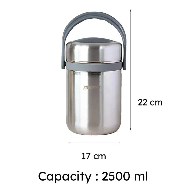 Cassa Insulated Lunch Box (Steel Brown) 2500 ML - Two Piece Set media 11