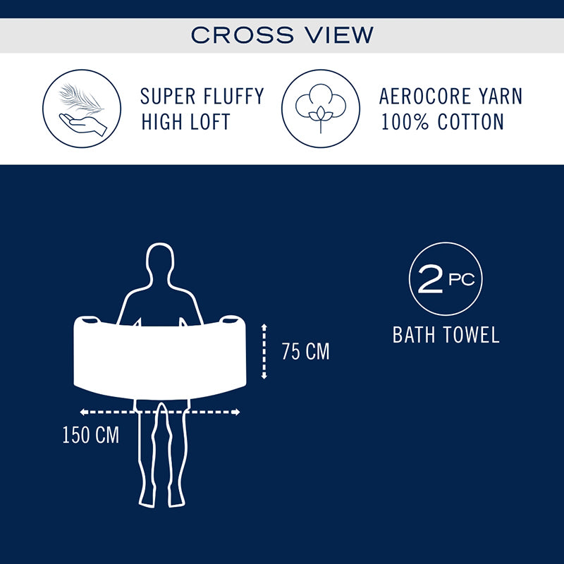 Nautica Riviera Soft Cotton Bath Towel (Navy Blue & Light Blue) - Set Of Two media 8