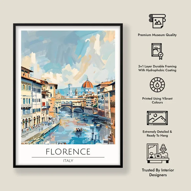Vintage Florence Framed Canvas Wall Painting media 8