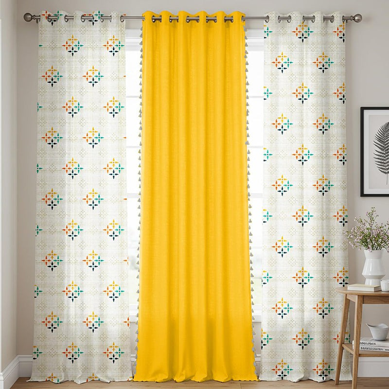 Urban Space Mosaic & Aura Curtain (Yellow) - Set Of Three media 2