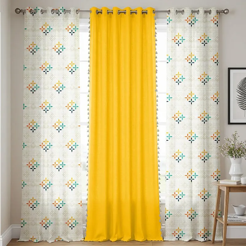 Urban Space Mosaic & Aura Curtain (Yellow) - Set Of Three media 2