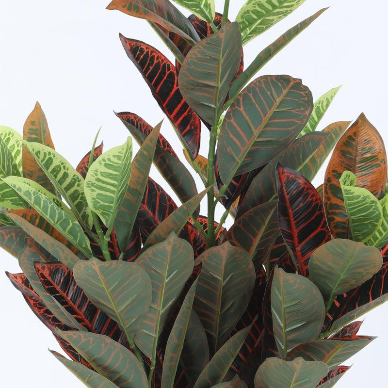 Faux Croton Astroites Plant With Black Plastic Pot - 2.79 ft media 5