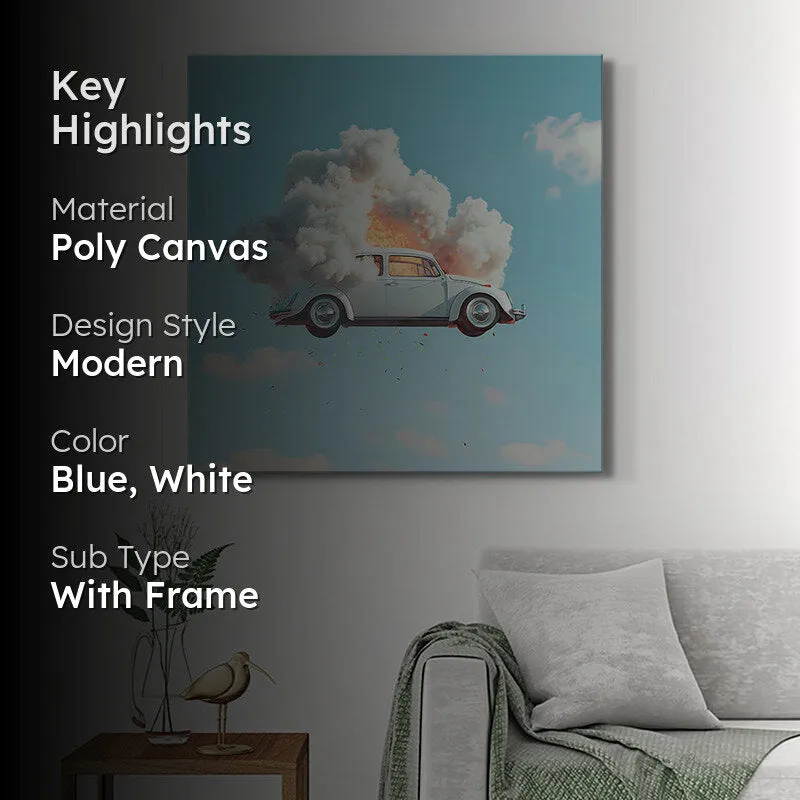 A Vintage Car In The Sky Wall Painting media 2
