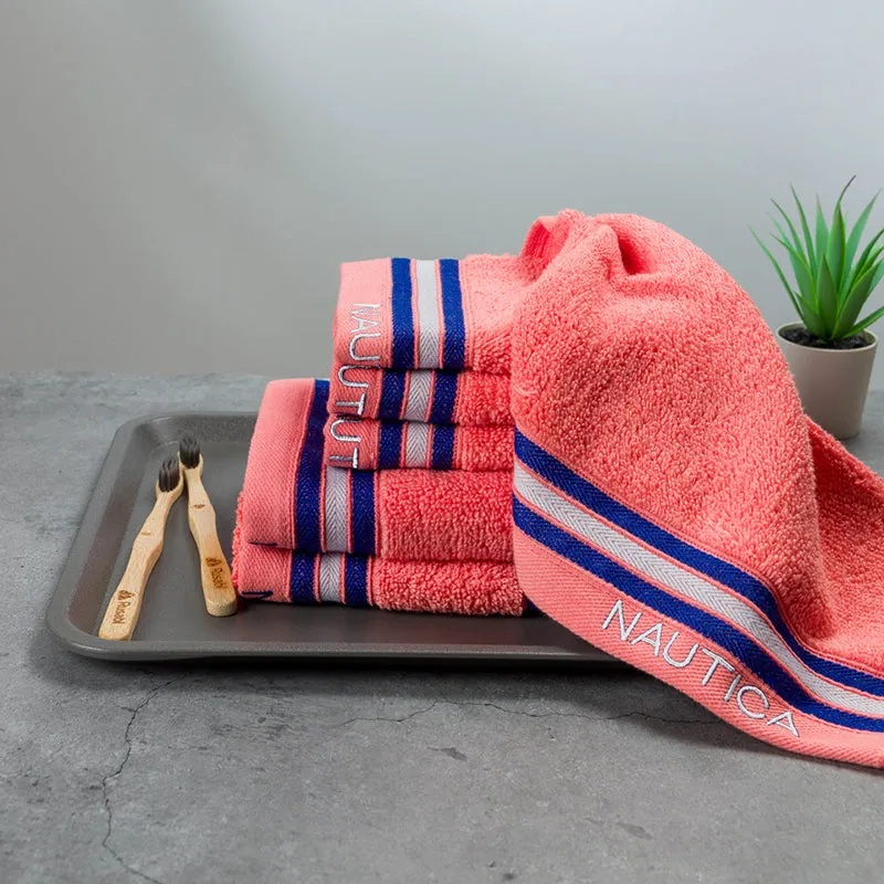 Nautica Dove Down Cotton Towel Set (Coral) - Set Of Six media 3