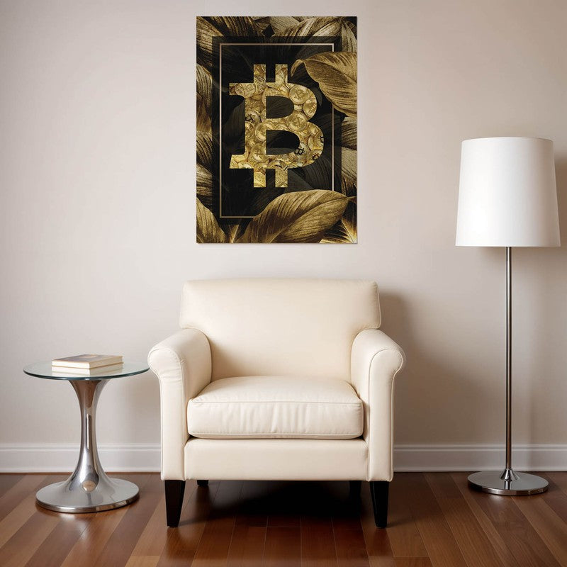 Golden Crypto Bloom Wall Poster