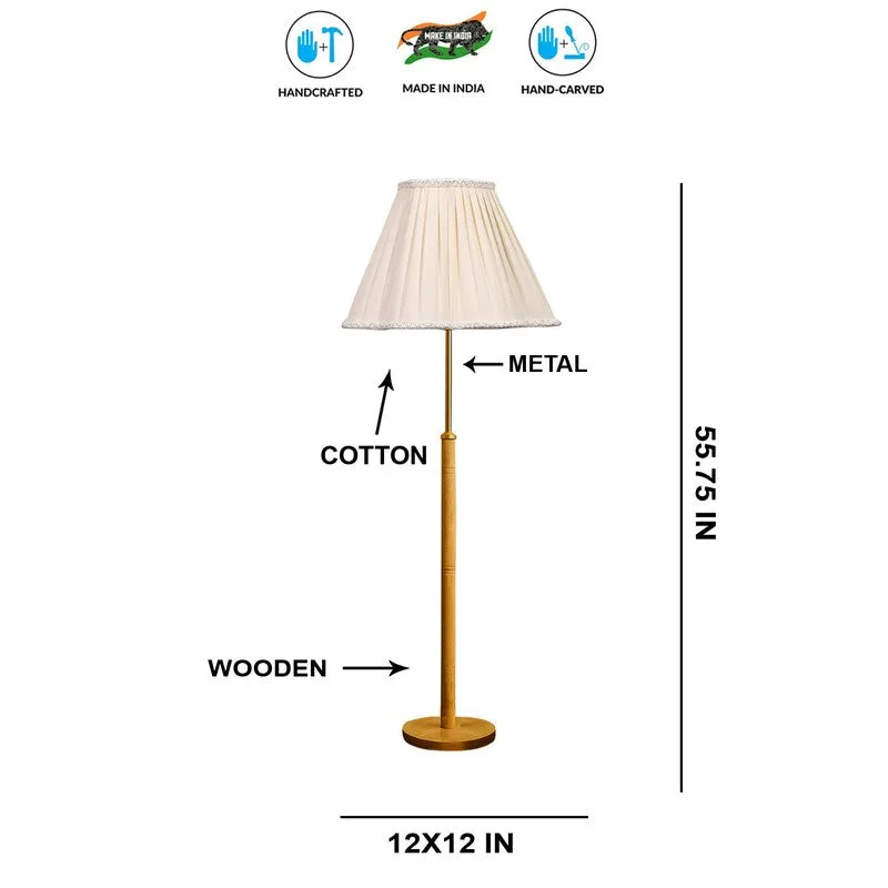Sunset Glow Wooden Floor Lamp - White media 8
